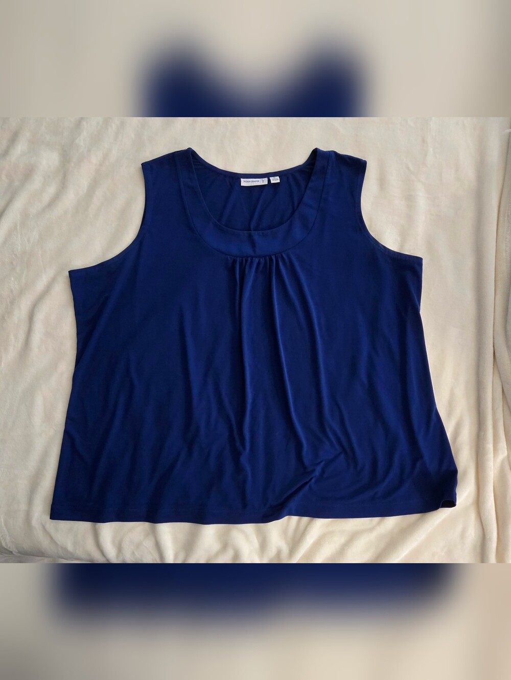 Susan Graver Sleeveless Scoop Neck Tank - Royal Blue